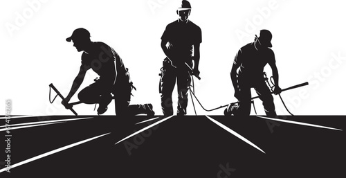 Summit Craftsman A Roof Workers Icon of Dedication Roofcraft A Emblem of Elegance in Vector