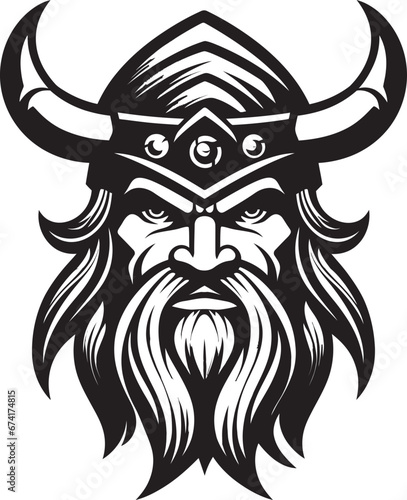 Viking Valor A Stylish Vector Guardian The Battleaxe Bearer A Viking Emblem of Strength