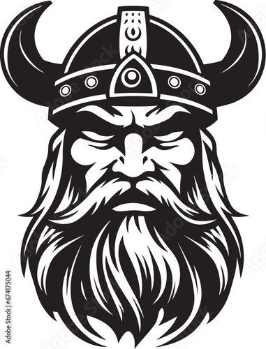 Frosty Marauder A Viking Emblem of Ice Norse Navigator A Seafaring Viking Leader in Vector