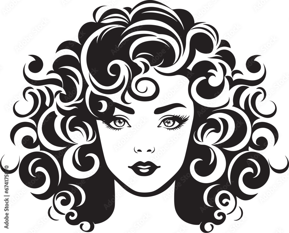 Natural Curls A Black Vector Hair Logo Divine Ebon Curls A Curly Haired Icon Natural Curls A Black Vector Hair Logo Divine Ebon Curls A Curly Haired Icon