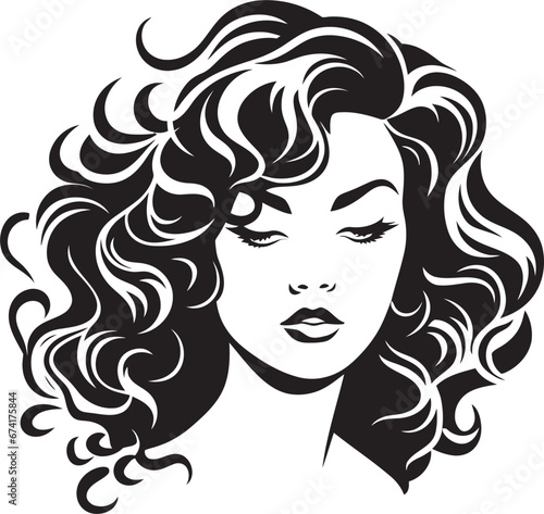 Divine Ebon Curls A Curly Haired Icon Midnight Elegance A Stylish Curly Symbol
