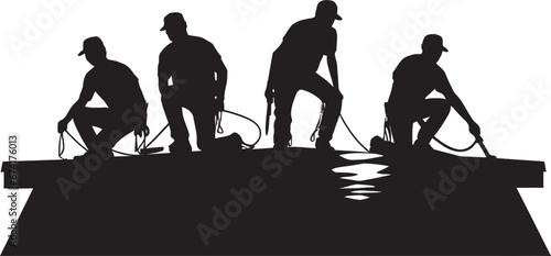 Summit Guardian A Black Vector Roofing Emblem Rooftop Masterpiece A Stylish Emblem of Dedication