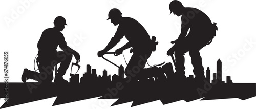 Gable Gladiator A Roof Workers Emblem of Precision High Above An Icon of Roofing Excellence