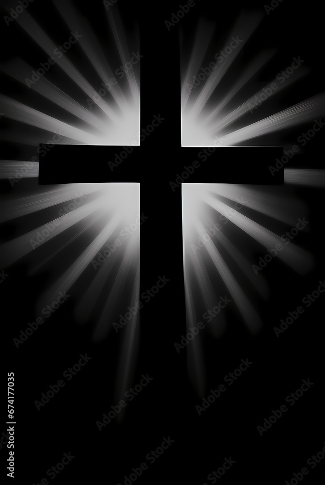 Beautiful cross shines and shines in the midst of darkness. Jesus is the light that shines in the darknes Beautiful cross shines and shines in the midst of darkness. Jesus is the light that shines in the darknes
