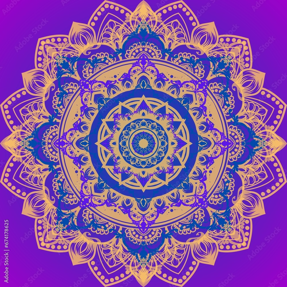 Mandala design in violet background