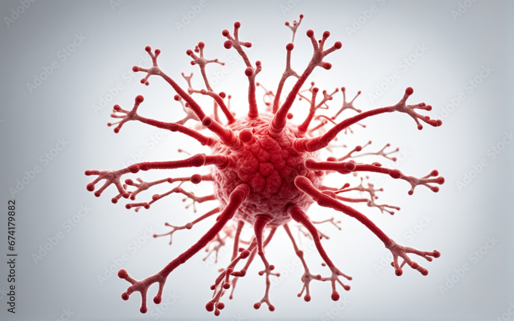 Viral infection closeup virus new strain of the virus. Generative AI Viral infection closeup virus new strain of the virus. Generative AI
