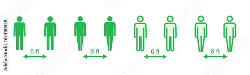 Social distance icon set. social distancing icon. self quarantine sign