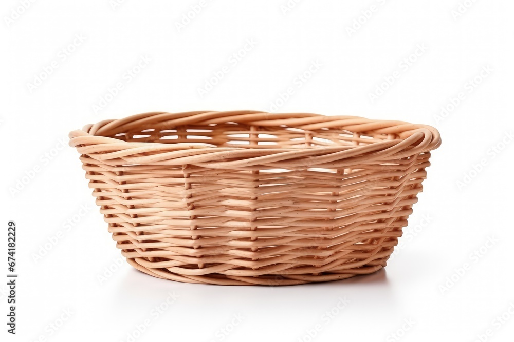 Isolated wicker basket on white background