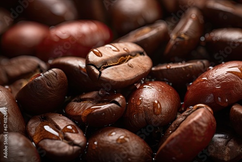 Focused closeup of a single coffee bean