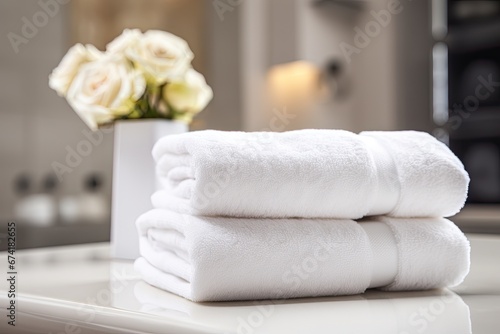 Fresh spotless white towels