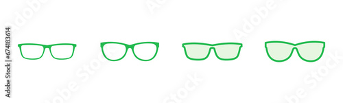 Glasses icon set. Glasses vector icon
