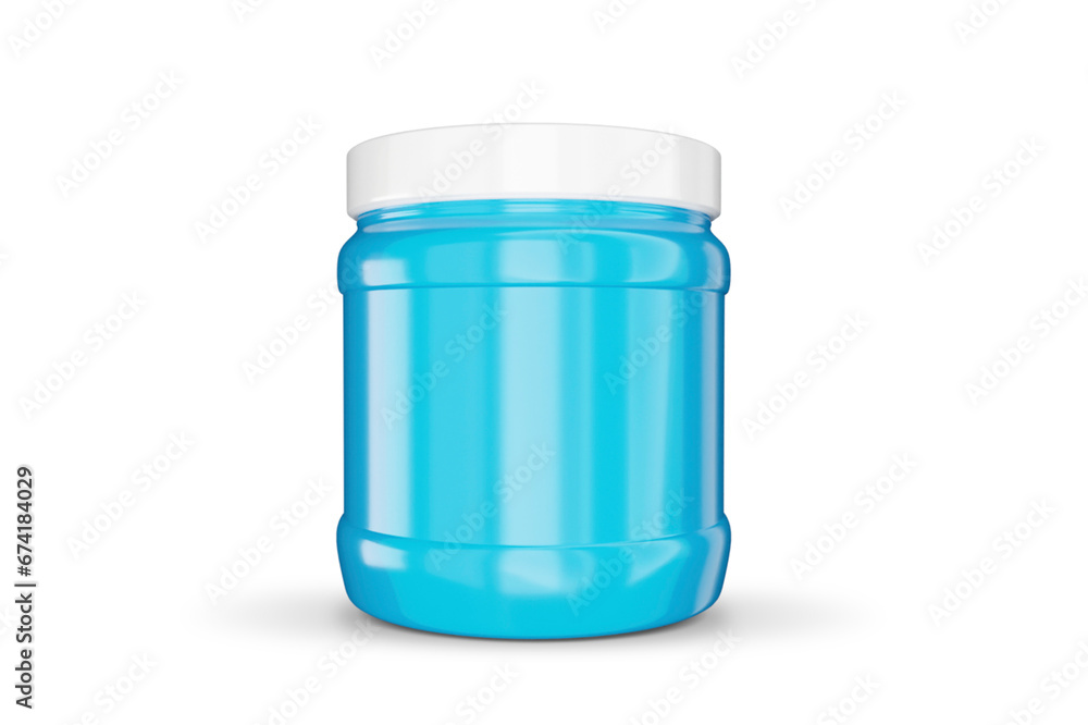 Blue Plastic Dietary Supplement Jar Blue Plastic Dietary Supplement Jar