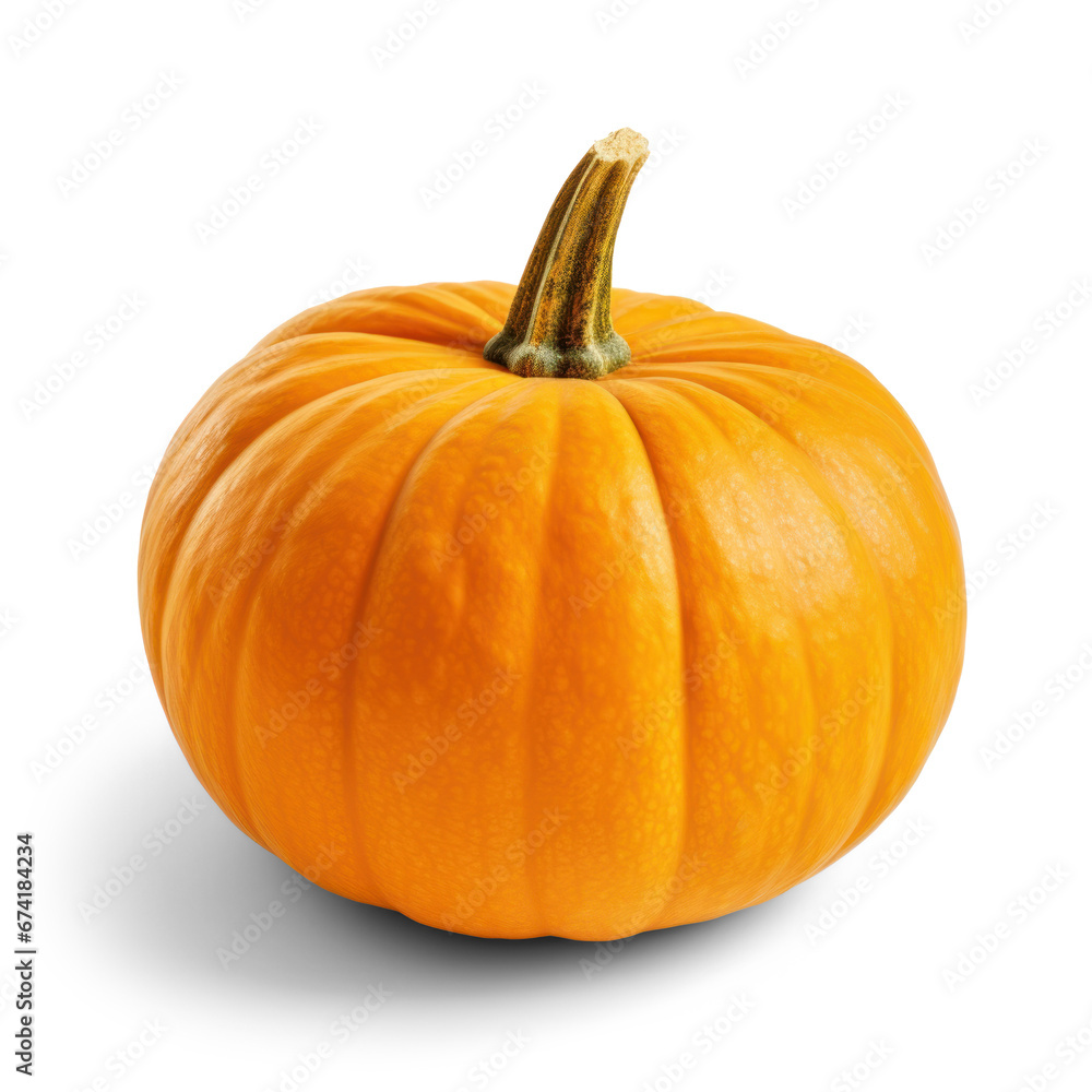 Fototapeta premium ripe golden orange pumpkin isolated on transparent background