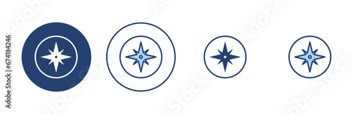 Compass icon vector. arrow compass icon sign and symbol