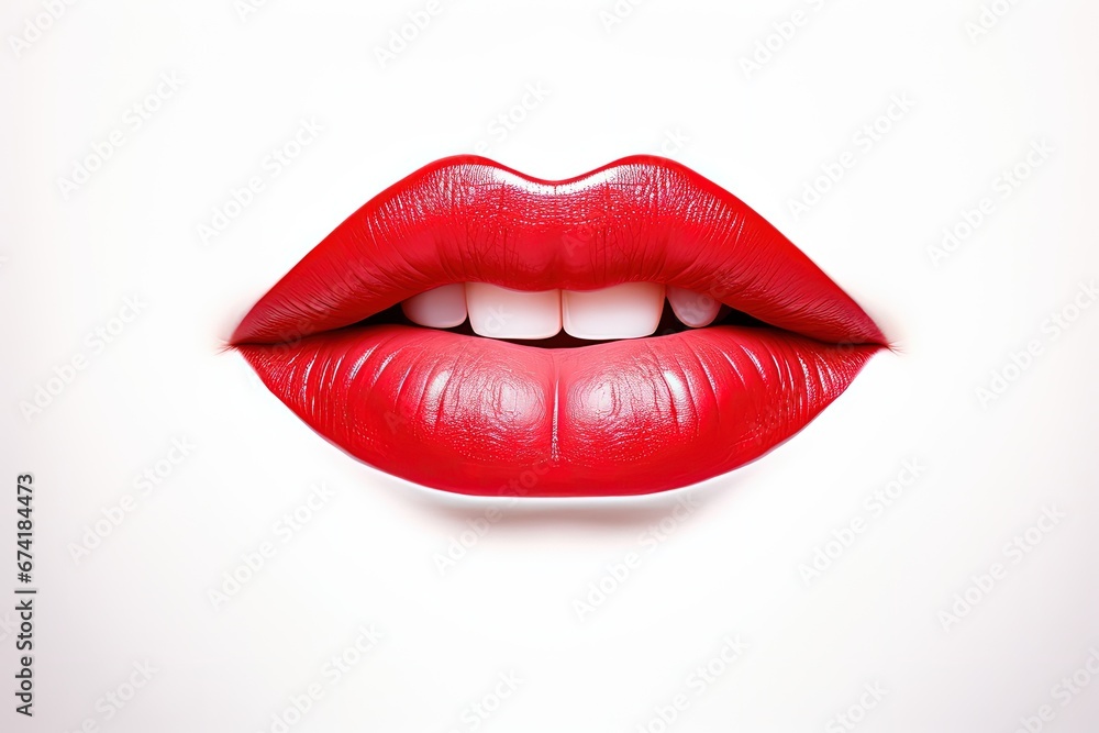 Large lips on a blank backdrop Large lips on a blank backdrop