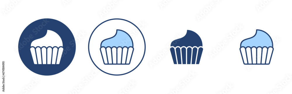 Cup cake icon vector. Cup cake sign and symbol Cup cake icon vector. Cup cake sign and symbol