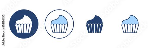 Cup cake icon vector. Cup cake sign and symbol