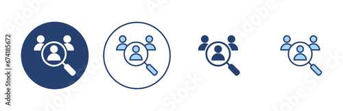 Hiring icon vector. Search job vacancy sign and symbol. Human resources concept. Recruitment photo