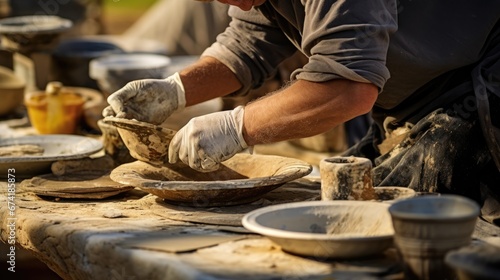 Archaeologist unearthed old pottery