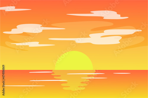 Background of Beautiful Sunset View on the Beach