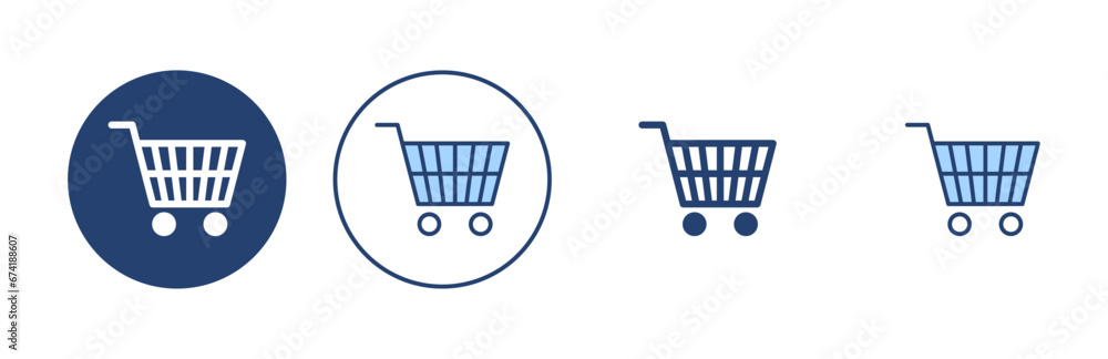 Shopping icon vector. Shopping cart sign and symbol. Trolley icon Shopping icon vector. Shopping cart sign and symbol. Trolley icon