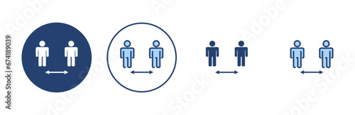 Social distance icon vector. social distancing sign and symbol. self quarantine sign