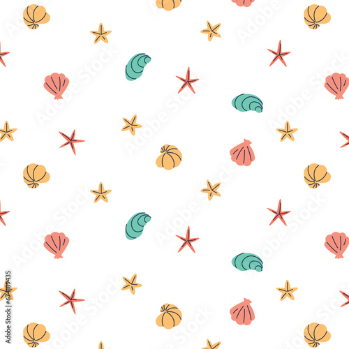 marine pattern on a transparent background, vector marine graphics, minimalist design. Seamless design