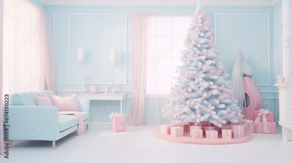 Christmas tree in the room background Christmas tree in the room background