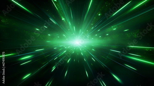 abstract background with green rays | generative AI