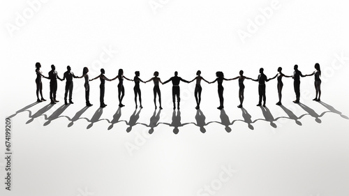 Wallpaper Mural round dance symbol, national dance top view isolated on a white background, illustration silhouettes and figures of people holding hands in a round dance, cultural national tradition Torontodigital.ca