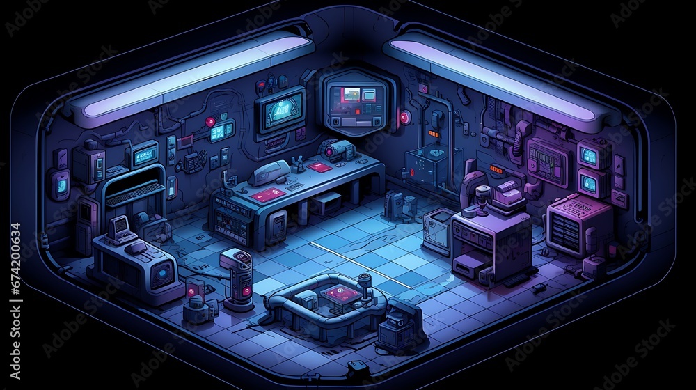 8 bit pixel art,inside of spaceship command center, style of game boy, visible outlines, isometric 8 bit pixel art,inside of spaceship command center, style of game boy, visible outlines, isometric
