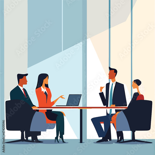 business people are lobbying clients