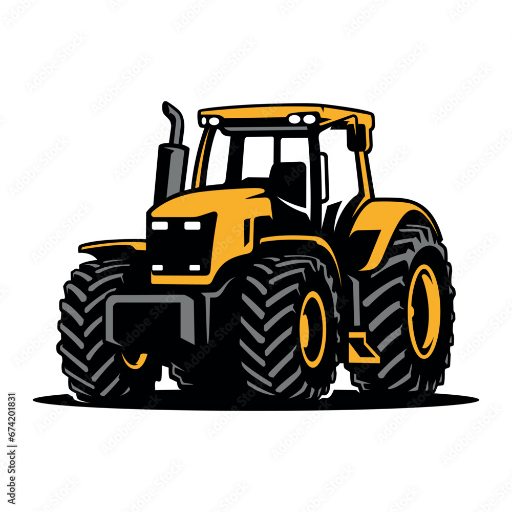 Obraz premium tractor, farm and constructio nvehicle illustration vector