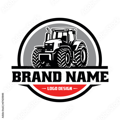 tractor, farm and constructio nvehicle illustration logo vector