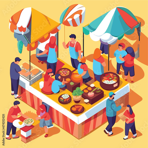 people shop at traditional markets