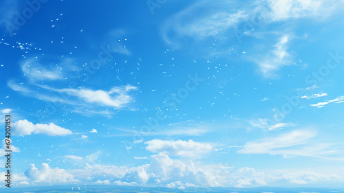 background blue sky with light white clouds, abstract view of the sky