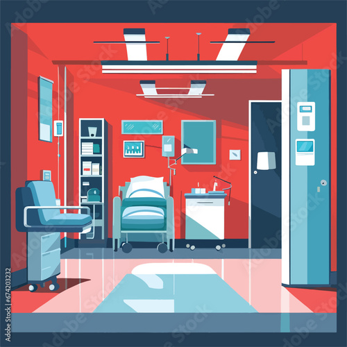 interior of an inpatient room in a hospital