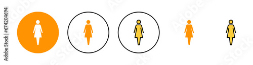 Female icon set for web and mobile app. woman sign and symbol