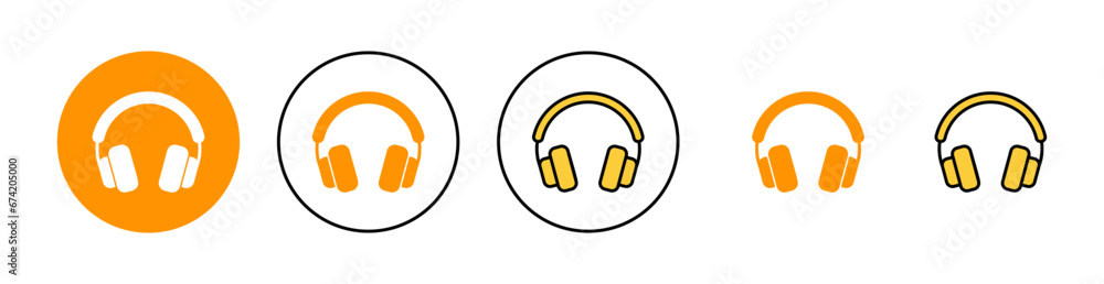 Headphone icon set for web and mobile app. headphone sign and symbol Headphone icon set for web and mobile app. headphone sign and symbol