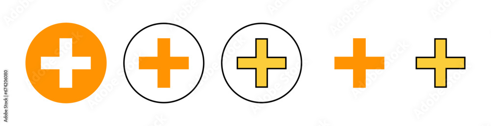 Plus Icon set for web and mobile app. Add plus sign and symbol Plus Icon set for web and mobile app. Add plus sign and symbol