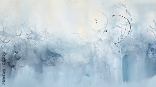 light gray-blue abstract watercolor background november style, cool tones soft copy space