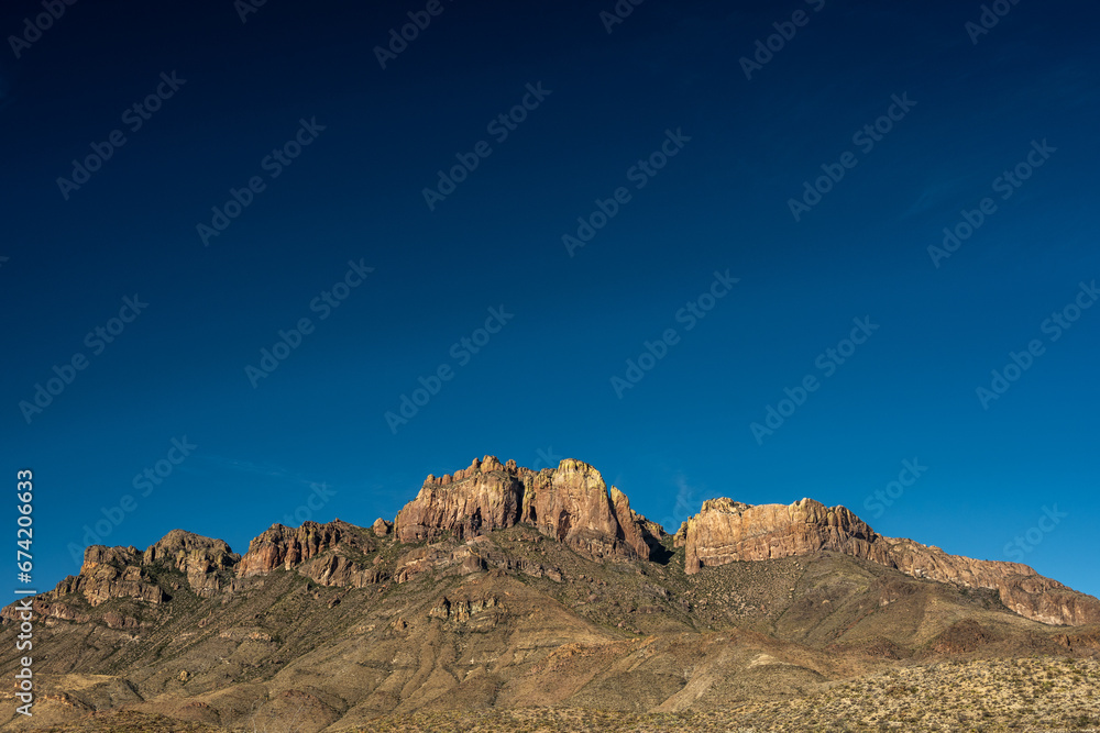 Crown Mountain Stands Tall Below The Dark Blue Sky Above Crown Mountain Stands Tall Below The Dark Blue Sky Above
