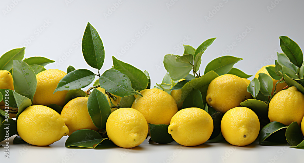 Portrait of lemons. Ideal for your designs, banners or advertising graphics.
