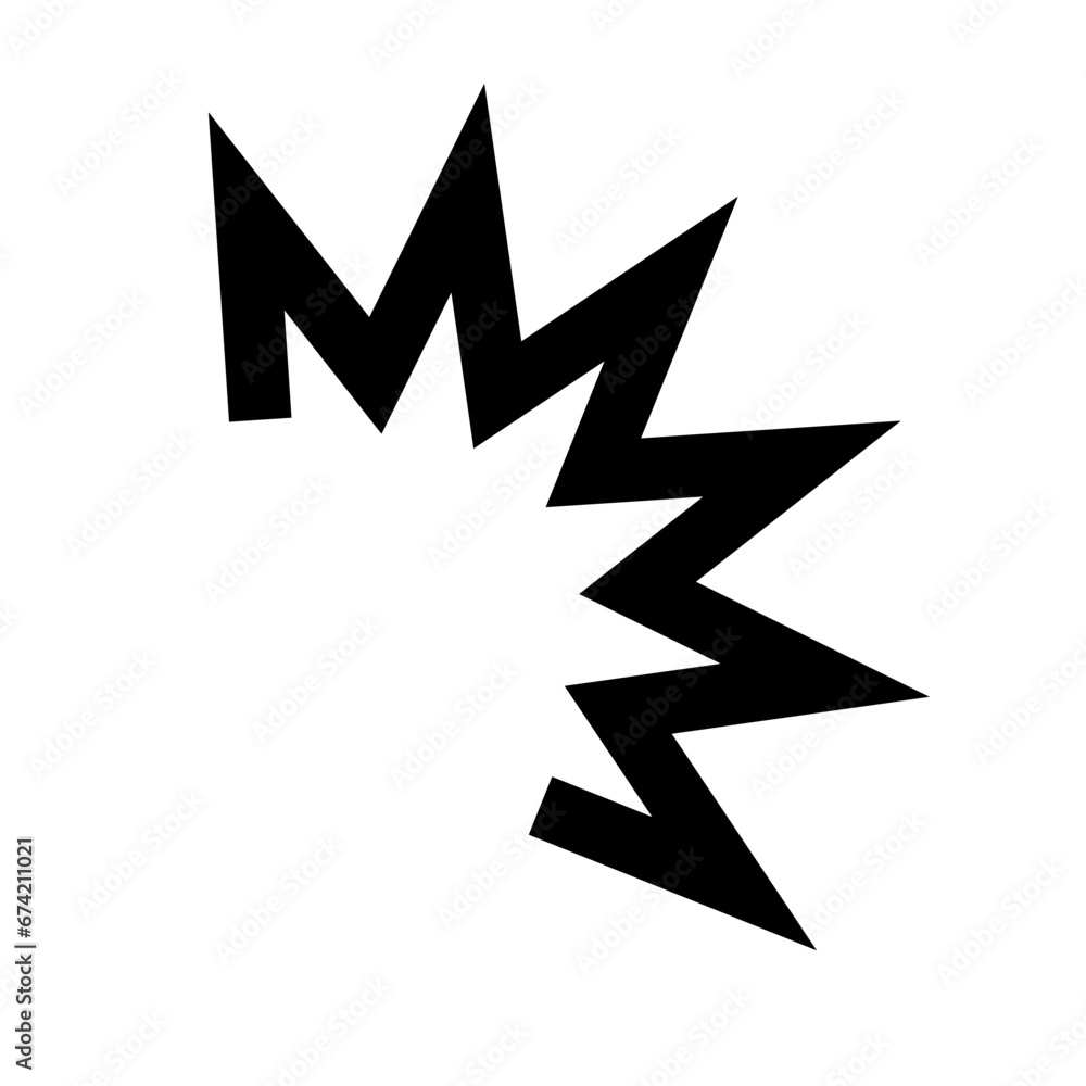 Impact emphasis silhouette icon. Vector. Impact emphasis silhouette icon. Vector.