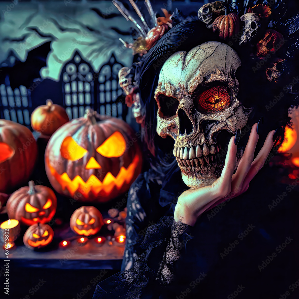 Halloween, AI image, 6144x6144, 37 MP. Halloween, AI image, 6144x6144, 37 MP.