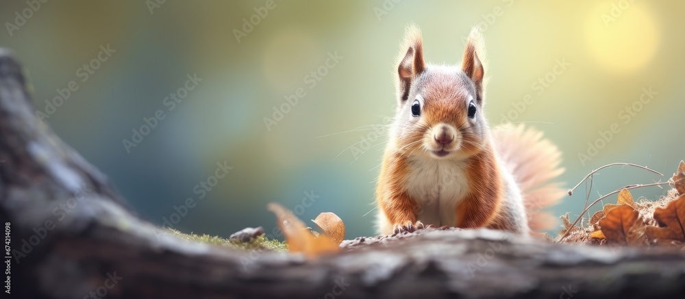 The tiny squirrel has piqued curiosity about a particular thing The tiny squirrel has piqued curiosity about a particular thing