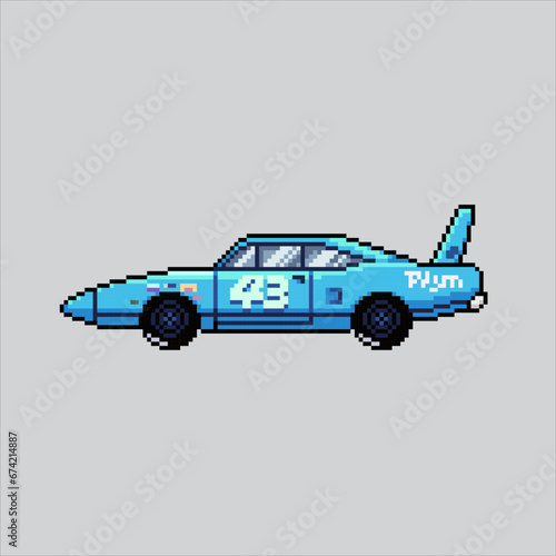 Pixel art illustration nascar race. Pixelated Nascar. Nascar race car pixelated for the pixel art game and icon for website and video game. old school retro. photo