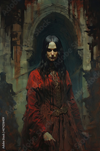 Decaying Manor's Bloodthirsty Vampire, Dark Medieval Fantasy, Old School  RPG Illustration © Dolgren