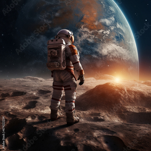 astronaut on the moon, Generate AI