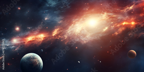 Premium Photo  Space epic realistic galaxy illustration Space Dragon Spacecraft Successfully Solar system with Space Scene Blue And Orange Nebula With Blue and Orange Nebula in Stunning  Generative Ai